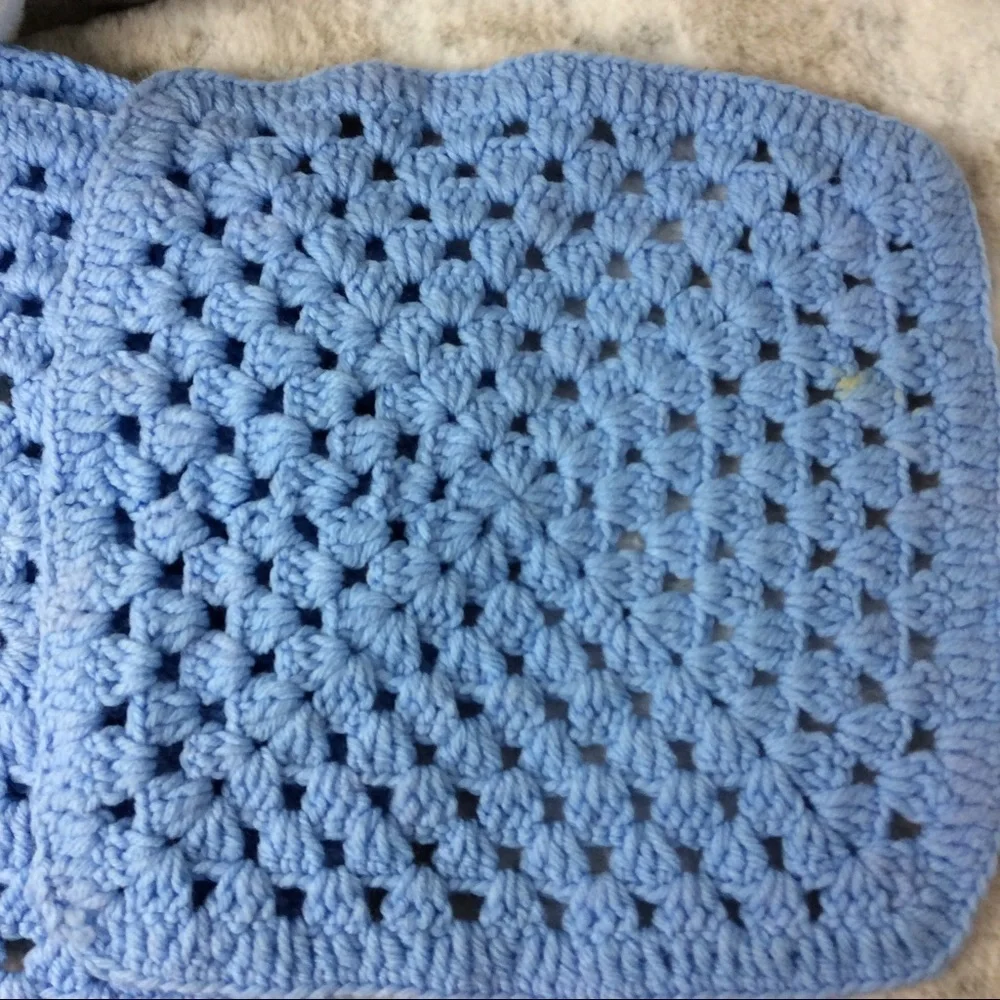 Handmade Crochet‎ Doilies Circle & Squares 3PC Set